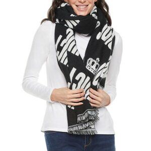 Juicy by Juicy Couture Logo Cold Weather Scarf Black White NWT